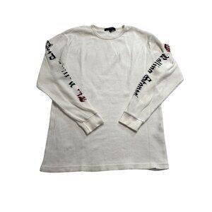 JackRose x The Rolling Stones Long Sleeve Waffle Knit Shirt in White